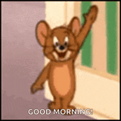 Jerry From Tom And Jerry Waving Saying Good Morning GIF