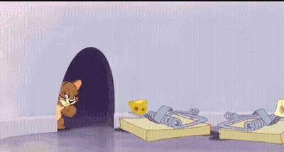 Jerry Jumping Over A Mousetrap GIF