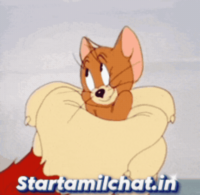 Jerry Lying On Pillow GIF
