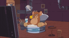 Jerry Mouse Binge Watching At  Home GIF