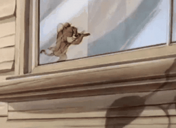 Jerry Mouse Dancing In Window GIF
