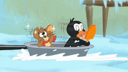 Jerry Mouse Dizzy Eyes Riding Boat GIF