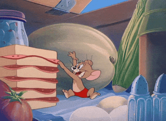 Jerry Mouse Eating Ham In Sandwich GIF