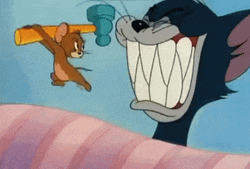 Jerry Mouse Hammering Tom Cat Teeth