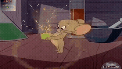 Jerry Mouse Next To Glass And Mortar GIF