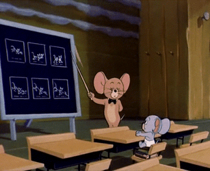 Jerry Mouse Teaching Nibbles GIF
