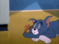 Jerry Mouse Waking Up Sleeping Tom Cat