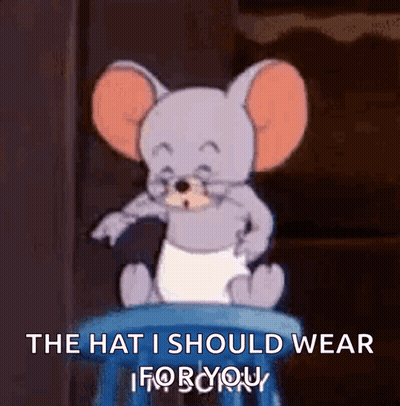 Jerry On Blue Stool The Hat I Should Wear For You GIF