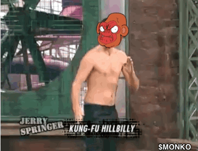 Jerry Springer Kung-Fu Hillbilly Is A Cartoon Character In A Video Game GIF