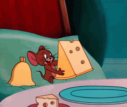 Jerry The Mouse Swallows Whole Cheese GIF