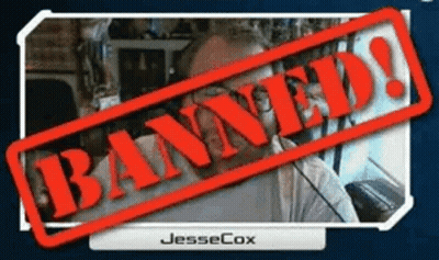 Jesse Cox With Red Banned Stamp GIF