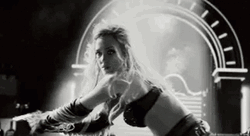 Jessica Alba Holding Gun Wearing Black Bra GIF
