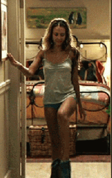 Jessica Alba Kick Pants While Taking Off Shirts GIF
