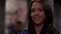Jessica Alba Raising Shoulder While Starring GIF