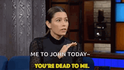 Jessica Biel Hand Gestures Youre Dead To Me GIF