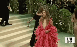 Jessica Biel In Pink Gown At Met Gala GIF