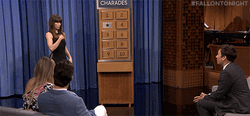Jessica Biel Playing Charades On Fallon Tonight Show GIF