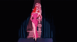Jessica Rabbit Stepping Out Of Curtain GIF