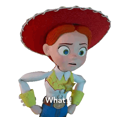 Jessie From Toy Story Is Standing With Her Hands On Her Hips And Says " What " Sticker