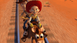 Jessie Riding Bullseye In Toy Story