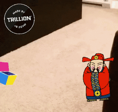 Jester And Man With Trillion Logo GIF
