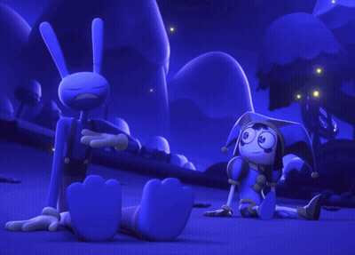 Jester Hat Cartoon Beside Rabbit GIF