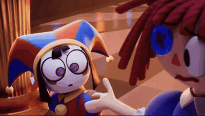 Jester Hat Character Talking To Another GIF