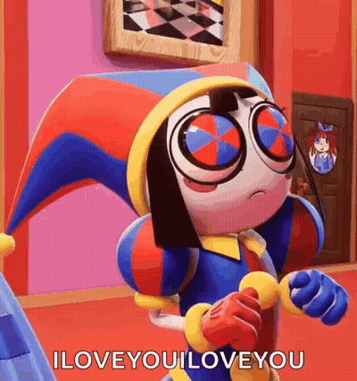 Jester Hat Glasses Character Saying I Love You GIF