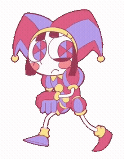Jester In Pink And Purple Outfit GIF