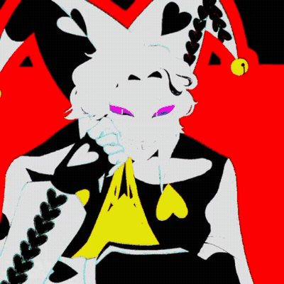 Jester With Hearts On Hat And Sleeves GIF