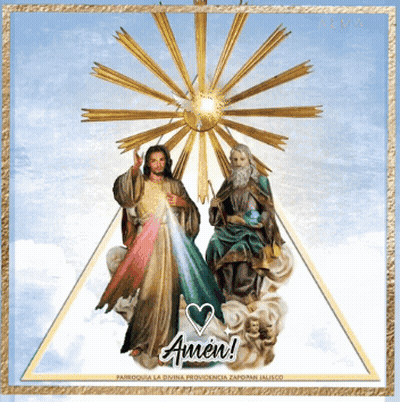 Jesus And Trinity Painting Saying Amen GIF