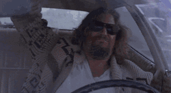 Jesus Big Lebowski On Sunglasses Driving Car GIF