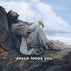 Jesus Christ Loves You Contemplating GIF