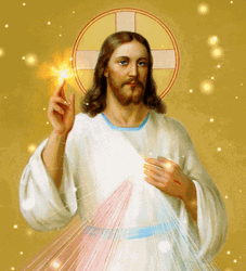 Jesus Christ Portrait Sparkling Light Glitters