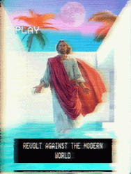 Jesus Christ Revolt Against Modern World Glitch GIF