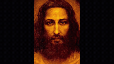 Jesus Face With Lightning Behind GIF