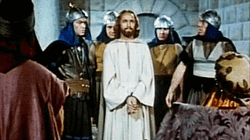 Jesus Hand Tied Soldier Hit Chin Vintage Movie