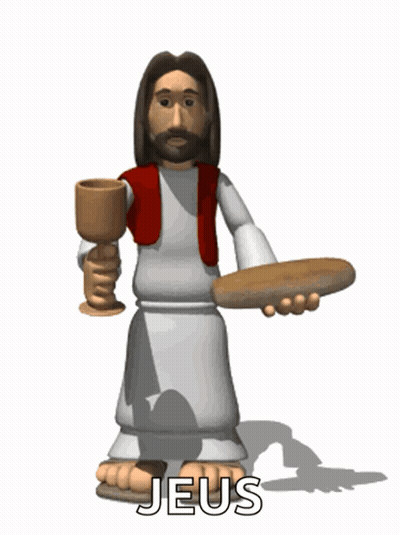Jesus Holding Chalice And Bread GIF