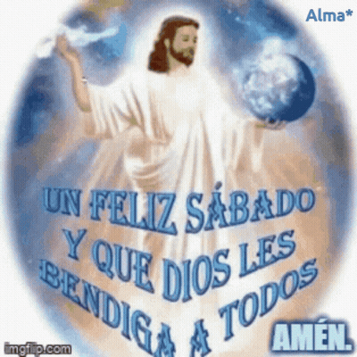Jesus Holding Globe Un Feliz Sabado GIF