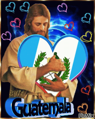 Jesus Holding Heart With Guatemala GIF