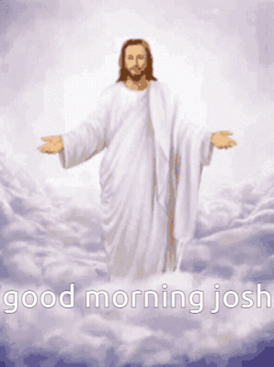 Jesus In Clouds Saying Good Morning Joshua GIF