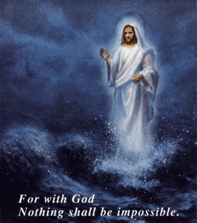 Jesus In Ocean With God Nothing Impossible GIF