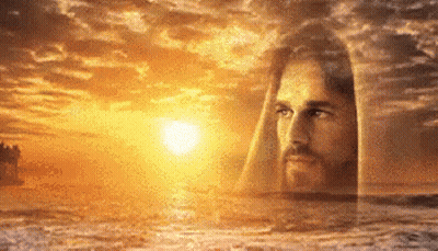 Jesus In Water With Sun GIF