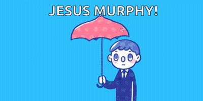 Jesus Murphy Man Holding Pink Object On Blue Background GIF