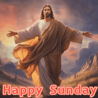 Jesus Painting Happy Sunday GIF
