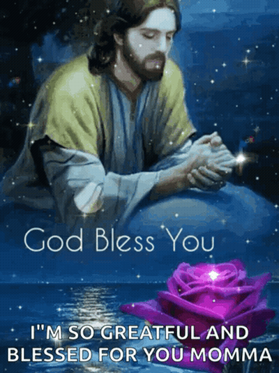 Jesus Painting Saying God Bless You GIF