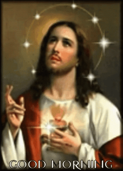 Jesus Painting Saying Good Morning GIF