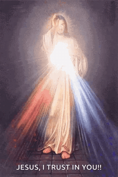 Jesus Painting Saying Jesus I Trust In You GIF