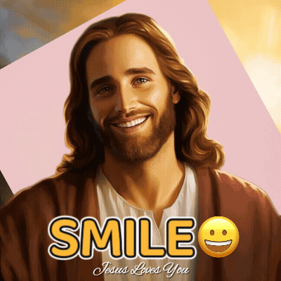 Jesus Painting Saying Smile Jesus Loved You GIF