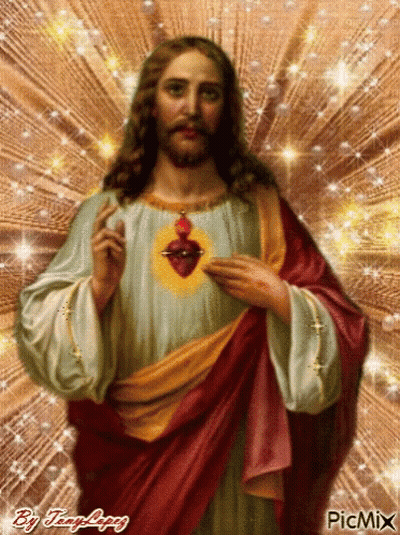 Jesus Painting With Heart GIF